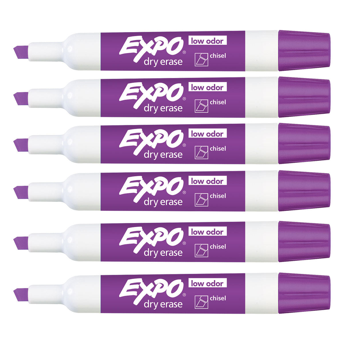 Expo Dry Erase Amethyst Chisel Tip Marker,  Low Odor Pack of 6  Expo Dry Erase Markers