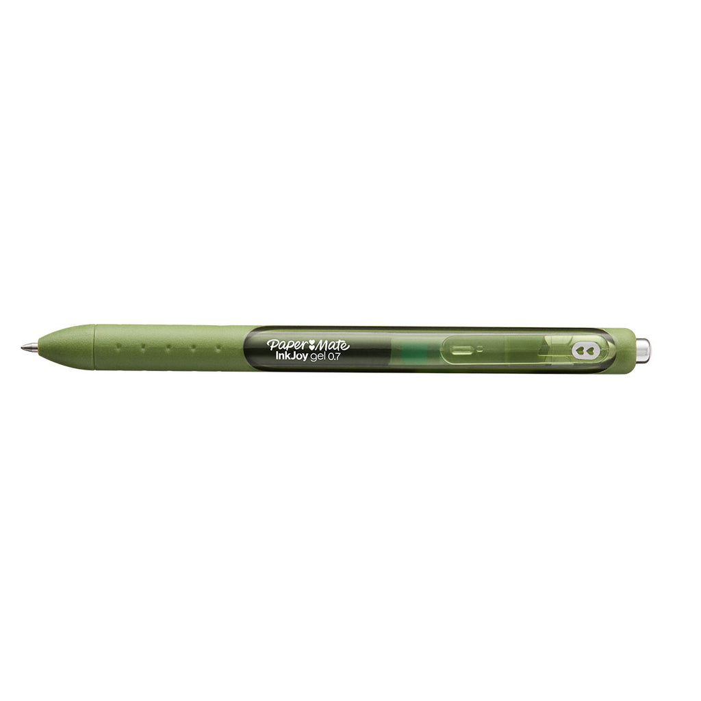 Paper Mate Inkjoy Gel Olive Medium Point 0.7 mm Retractable Gel Pen (O
