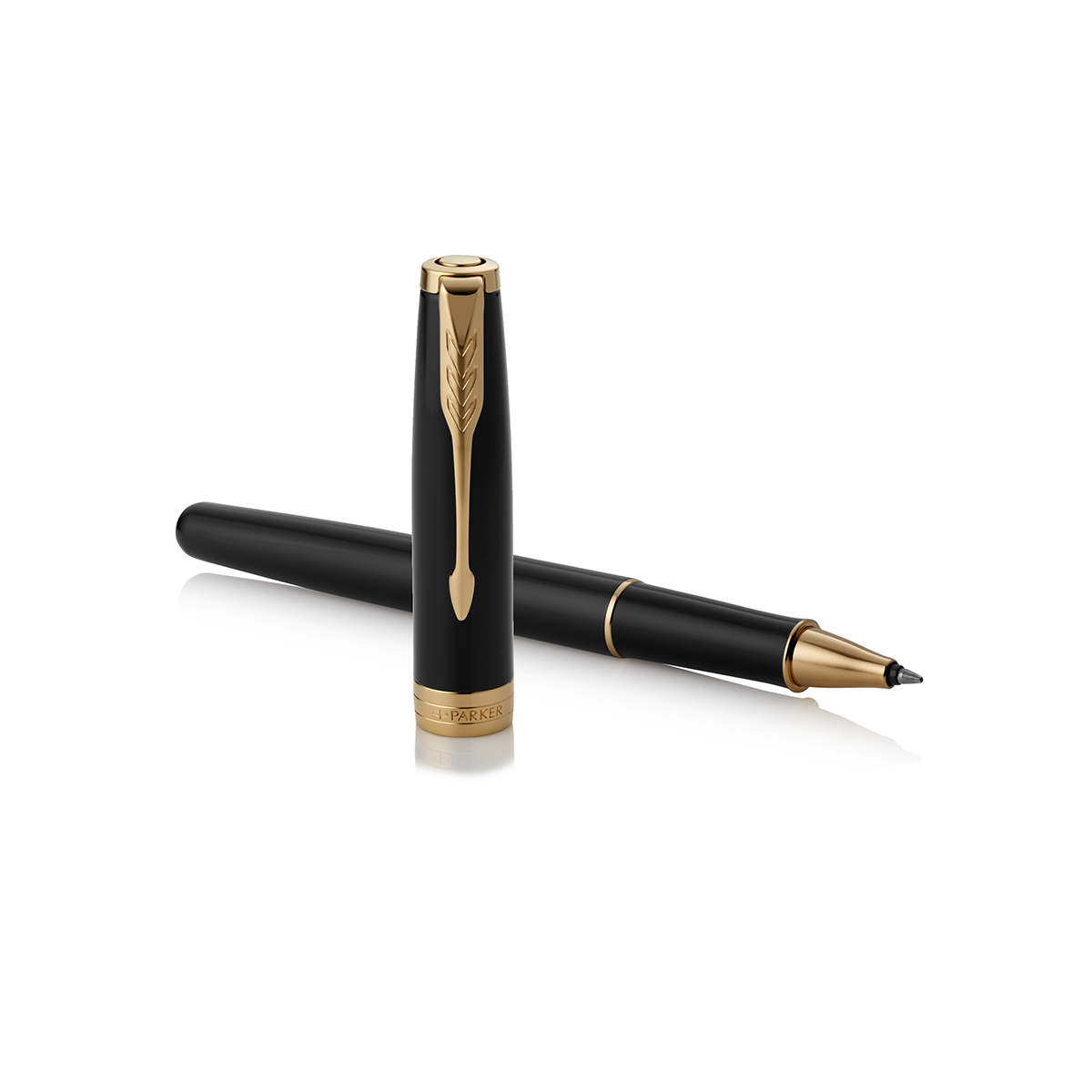 Parker Sonnet Black Gold Trim Rollerball Pen 1931496