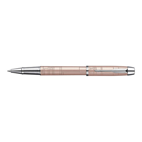 Parker IM Premium Metallic Pink Chrome Trim Rollerball Pen in Parker Gift Box - PensAndPencils.Net