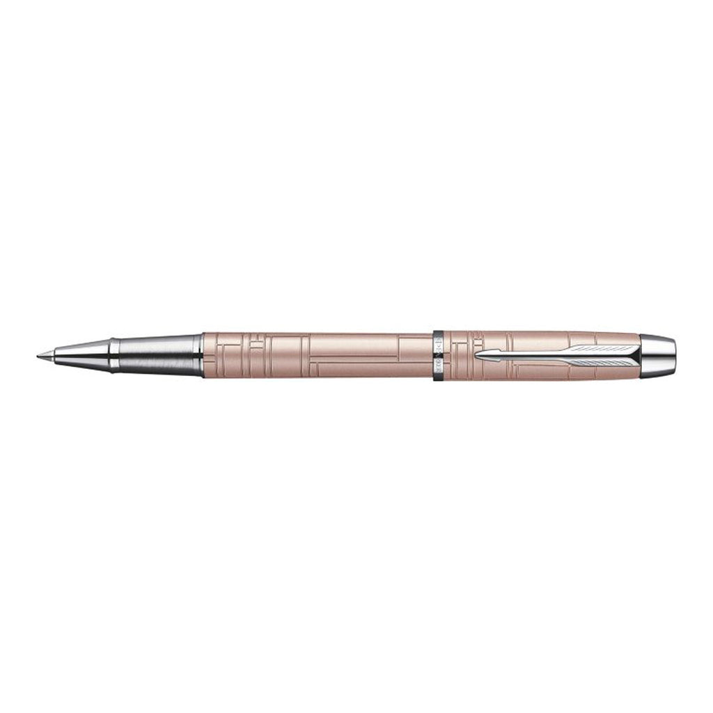Parker IM Premium Metallic Pink Chrome Trim Rollerball Pen in Parker Gift Box - PensAndPencils.Net
