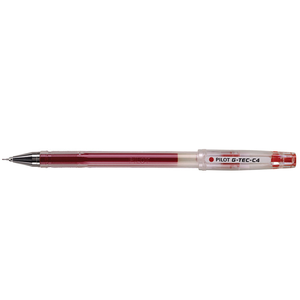 Pilot G-Tec C4 Gel Ultra Fine Red Rollerball Pen - PensAndPencils.Net