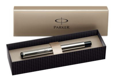 Parker Vector Premium Shiny Stainless Steel Chiselled Fountain Pen Medium  Parker Fountain Pens