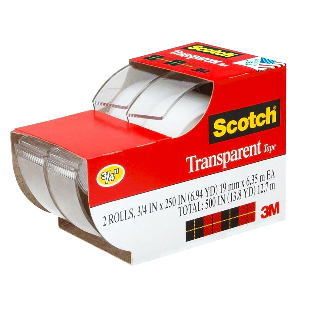 Scotch Tape Glossy Finish 3/4 Inch x 275 Inches - Pack of 2 Rolls  Scotch Scotch Tape