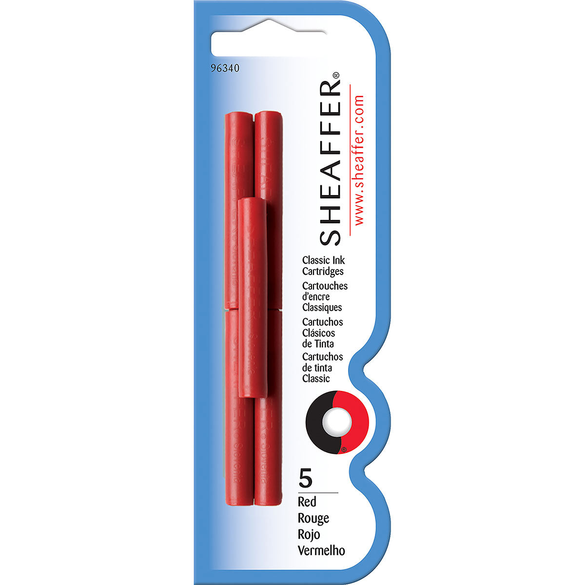Sheaffer Red Calligraphy Ink Cartridges Pack of 5  Sheaffer Fountain Pen Ink Cartridges