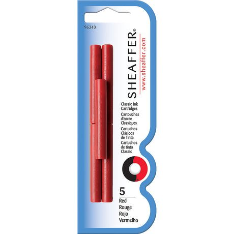 Sheaffer Red Calligraphy Ink Cartridges Pack of 5  Sheaffer Fountain Pen Ink Cartridges