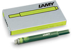 Lamy Charged Green Ink Cartridges Pack of 5  Lamy Fountain Pen Ink Cartridges