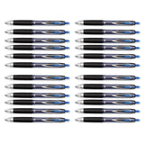 Uni Ball Signo 207 Blue Medium 0.7mm Blue Retractable Gel Ink Pen Bulk Pack of 24  Uni-Ball Gel Ink Pens