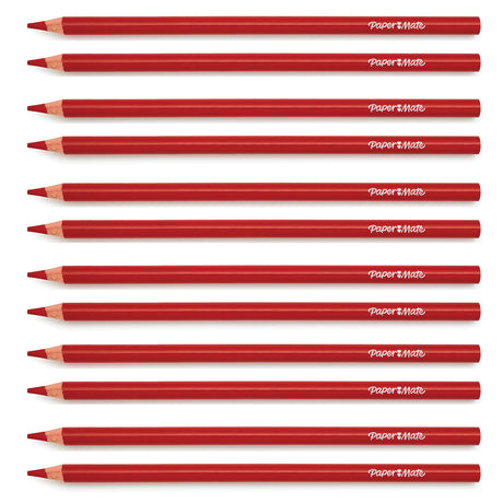 Paper Mate Colored Pencils Red Pack of 12 (Writes Red)  Paper Mate Pencils