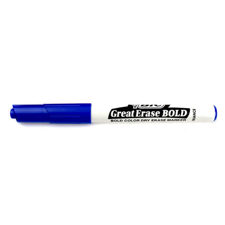 Bic Great Erase Bold Dry Erase Whiteboard Marker Blue Fine Point  Bic Dry Erase Markers