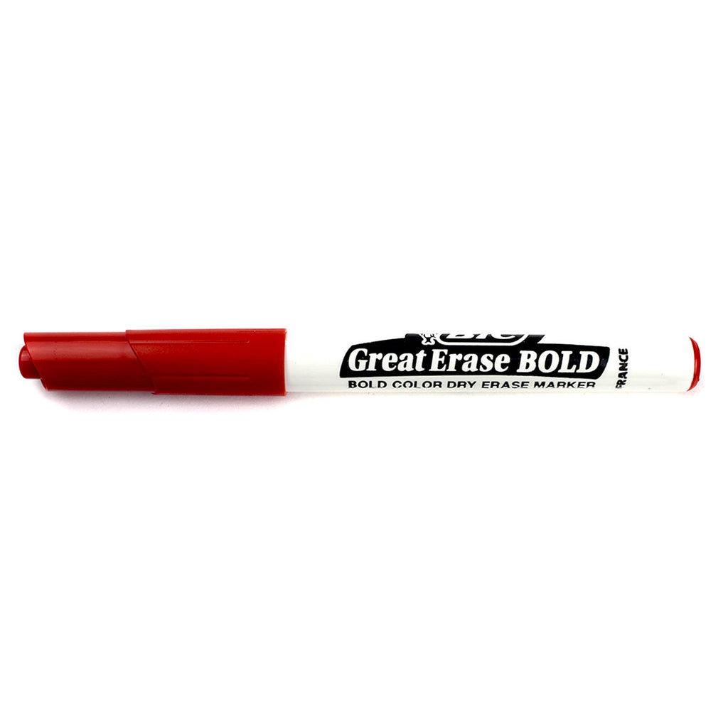 Bic Great Erase Bold Dry Erase Whiteboard Marker Red Fine Point  Bic Dry Erase Markers
