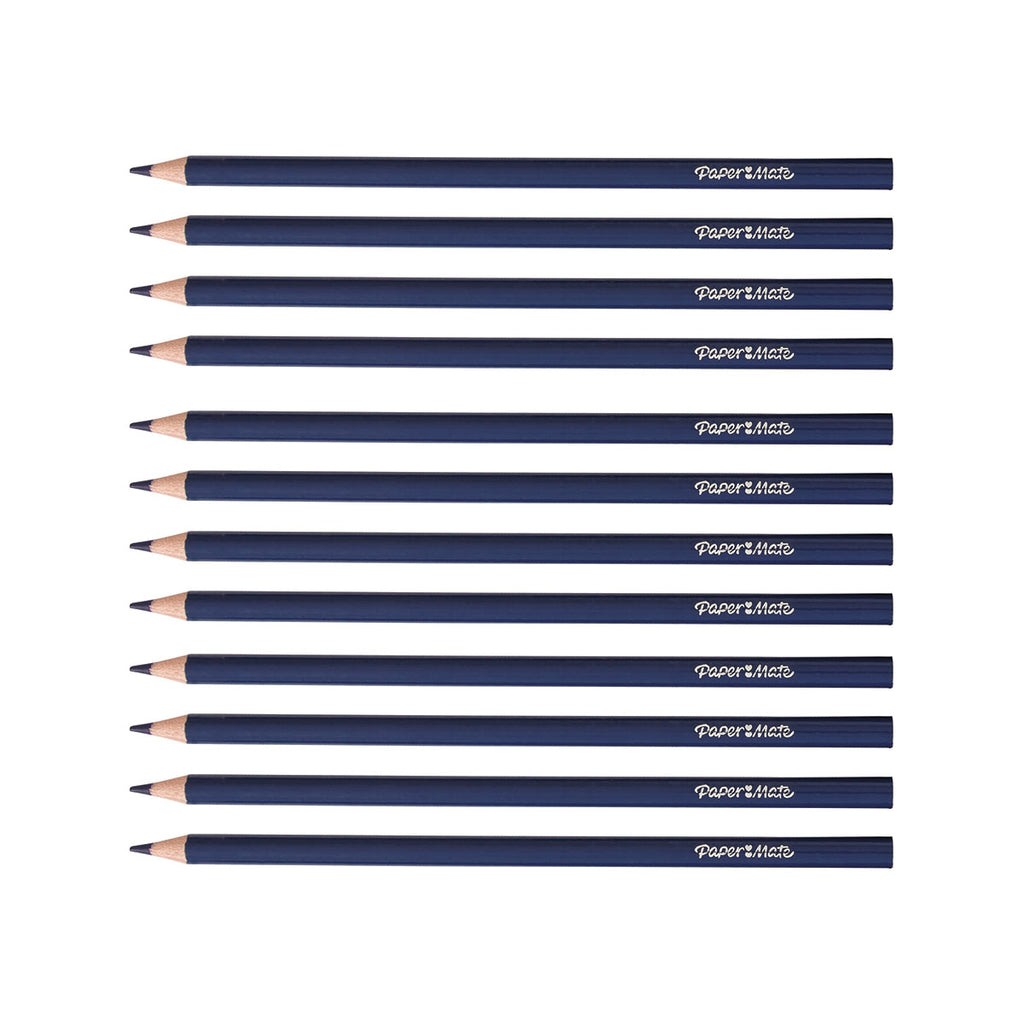 Paper Mate Prussian Blue Colored Pencils Pack of 12 (Writes Prussian Blue)  Paper Mate Pencils