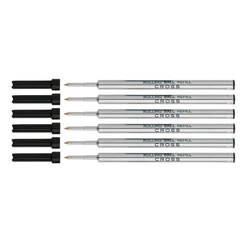 Cross Rollerball Refill Gel Ink , Black, 0.7mm Medium - 8523 Pack of 6