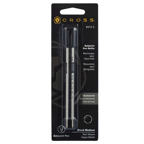 Cross Ballpoint Pen Refill Black Medium 8513 Pack of 2