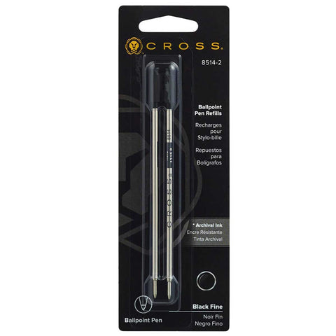 Cross Ballpoint Pen Refill Black Fine 8514 Pack of 2