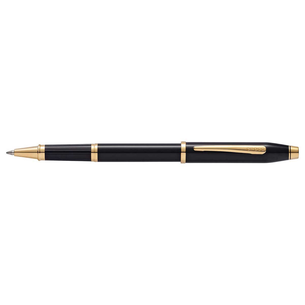 Cross Century II Black Lacquer, Gold Trim Rollerball Pen 414-1