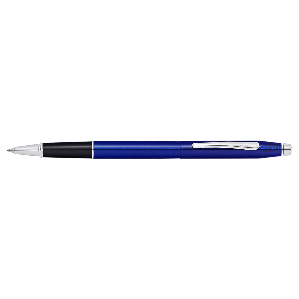 Cross Classic Century Translucent Blue Lacquer Rollerball Pen With Chrome Plated Appointments  Cross Rollerball Pens