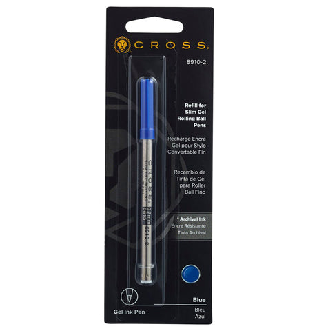 Cross Slim Gel Rollerball Refill Blue Ink For Cross Click Pens 8910-2  Cross Ballpoint Refills