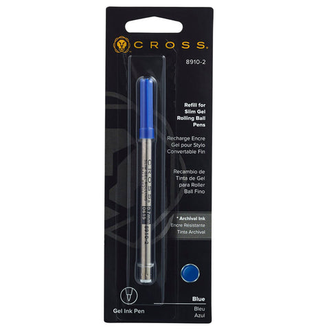 Cross Slim Gel Rollerball Refill Blue Ink For Cross Click Pens 8910-2