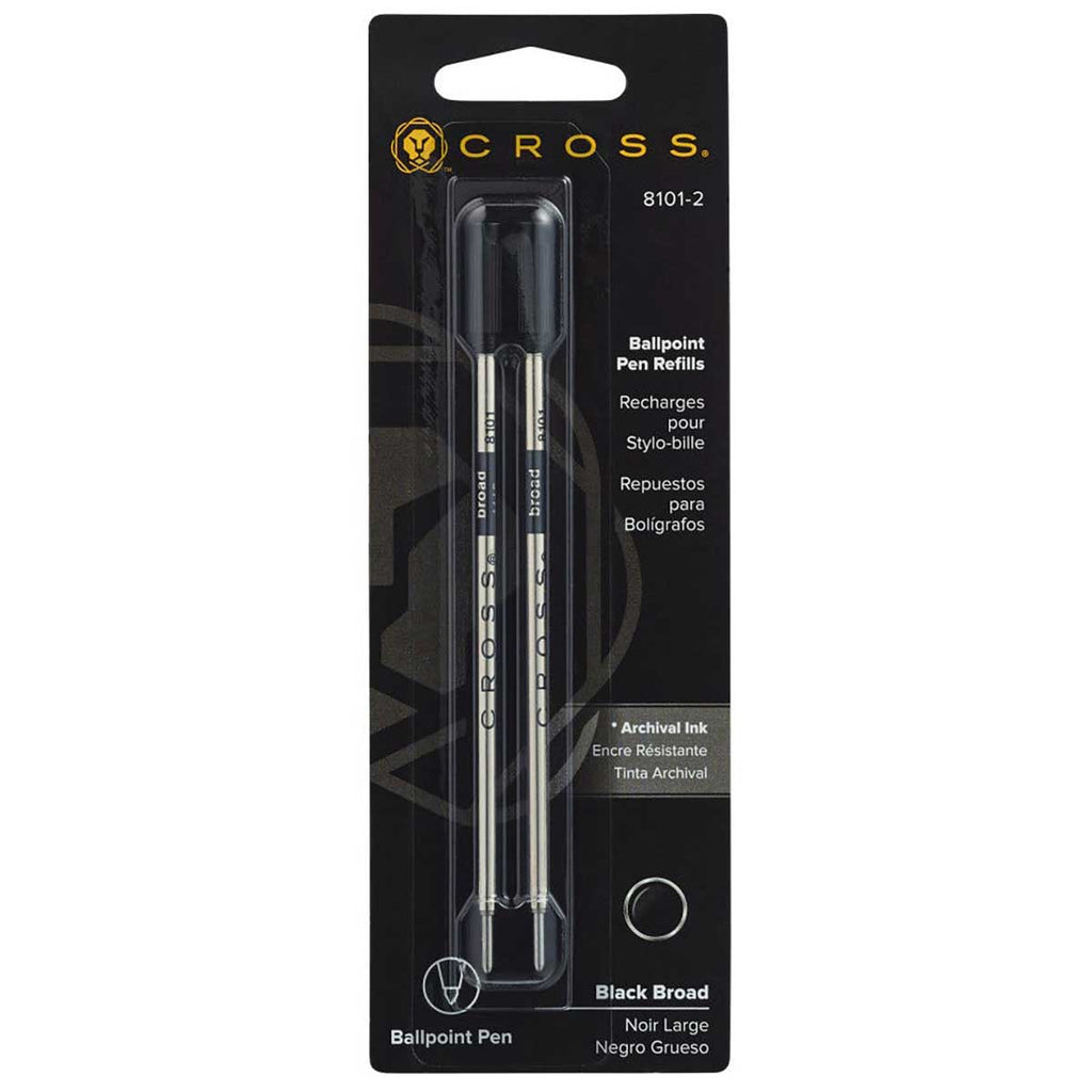 Cross Ballpoint Pen Refill Black Broad 8101 Pack of 2