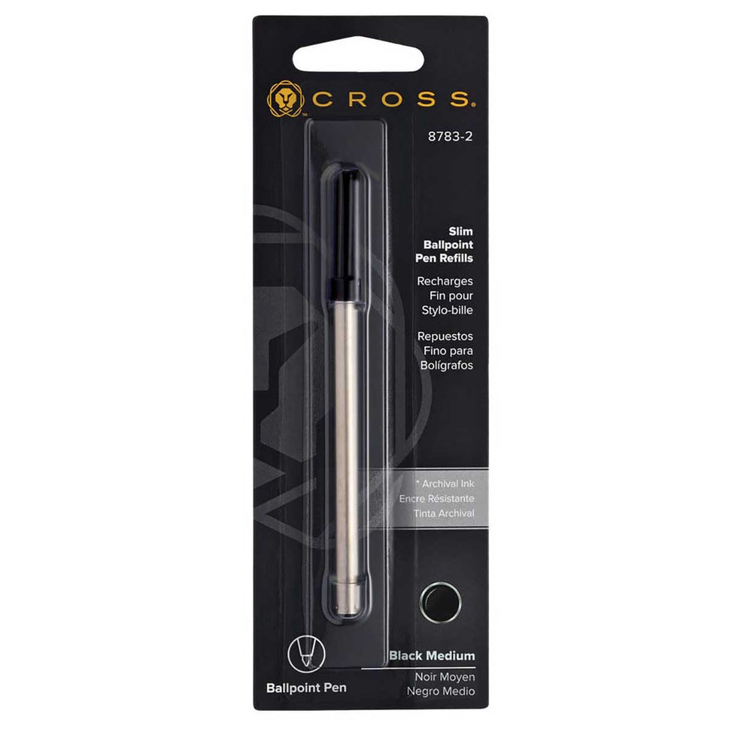 Cross Slim Ballpoint Pen Refill For Cross Click Pens, Black Medium 8783-2  Cross Ballpoint Refills