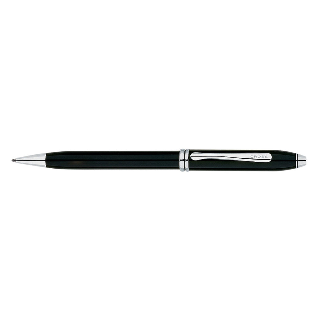 Cross Townsend Black Lacquer, Rhodium Plated Trims Ballpoint Pen  Cross Ballpoint Pen