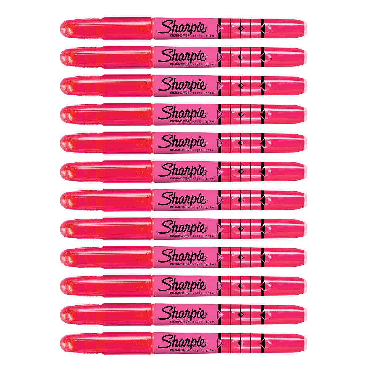 Sharpie Pink Highlighter Stick Chisel Tip with Ink Indicator and Pocket Clip Dozen  Sharpie Highlighter