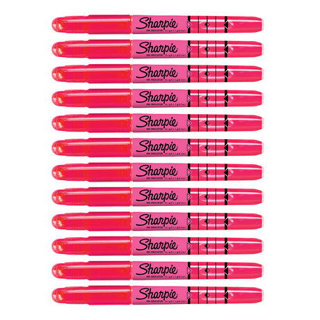 Sharpie Pink Highlighter Stick Chisel Tip with Ink Indicator and Pocket Clip Dozen  Sharpie Highlighter