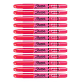 Sharpie Pink Highlighter Stick Chisel Tip with Ink Indicator and Pocket Clip Dozen  Sharpie Highlighter