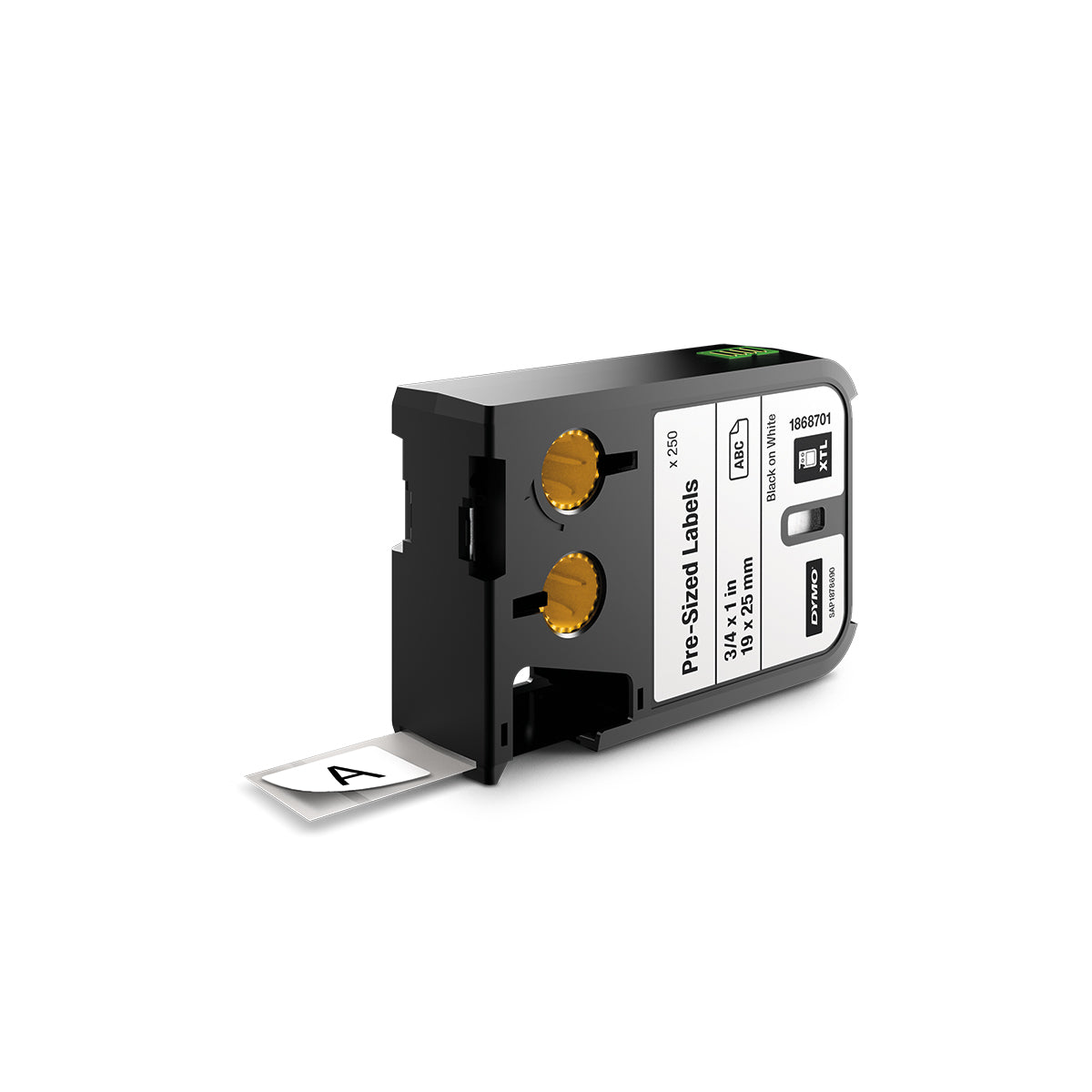 Dymo XTL 3/4 x 1 Inch Pre Sized Labels Black On White  1868701  Dymo Dymo Labels