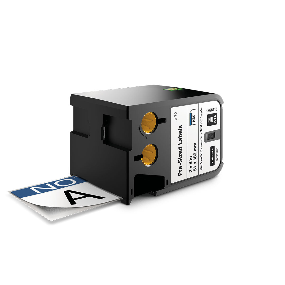 Dymo XTL Notice Labels 2 x 4 Inch Black on White with Blue Notice Header 1868715  Dymo Dymo Labels