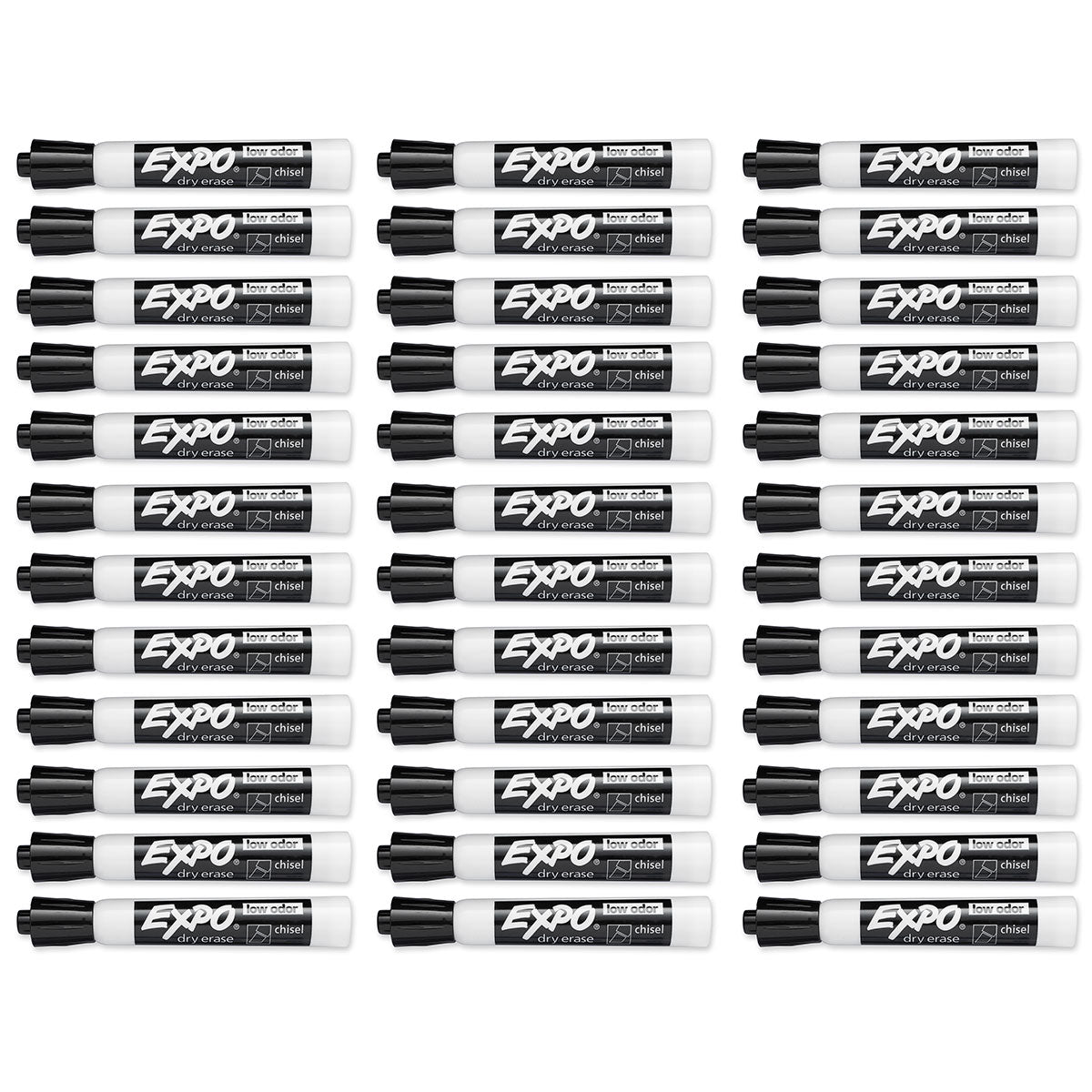 Expo Black Dry Erase Marker Chisel Tip Bulk Pack of 36  Expo Dry Erase Markers