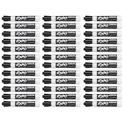 Comix Dry Erase Markers, 36 Bulk Black White Board Markers, Chisel Tip Markers for Kids Teachers