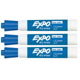 Expo Blue Dry Erase Markers Chisle Tip Pack of 3  Expo Dry Erase Markers