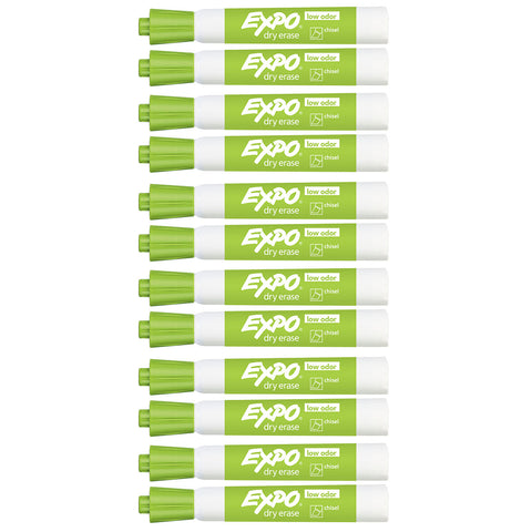 Expo Dry Erase Markers Lime, Chisel Tip 12 Count  Expo Dry Erase Markers