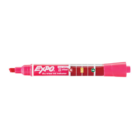 Expo Dry Erase Pink, Low Odor, Ink Indicator Chisel Tip Marker  Expo Dry Erase Markers