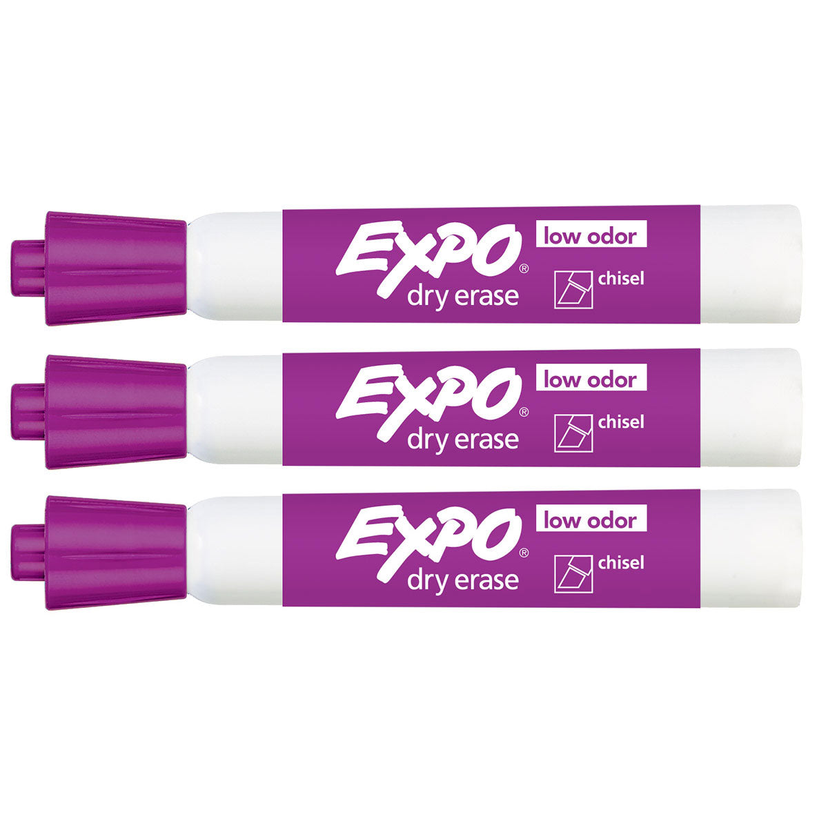 Expo Dry Erase Low Odor Plum Chisel Tip Marker Pack of 3  Expo Dry Erase Markers