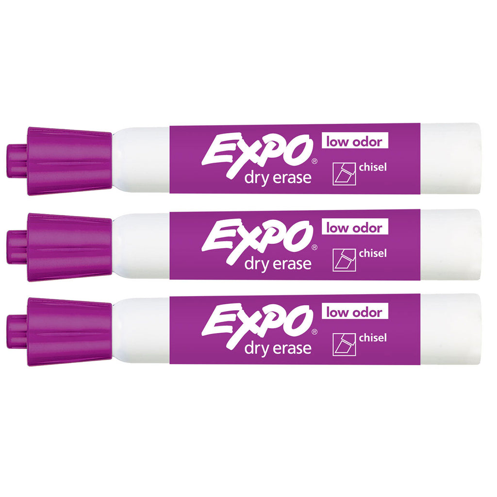 Expo Dry Erase Low Odor Plum Chisel Tip Marker Pack of 3