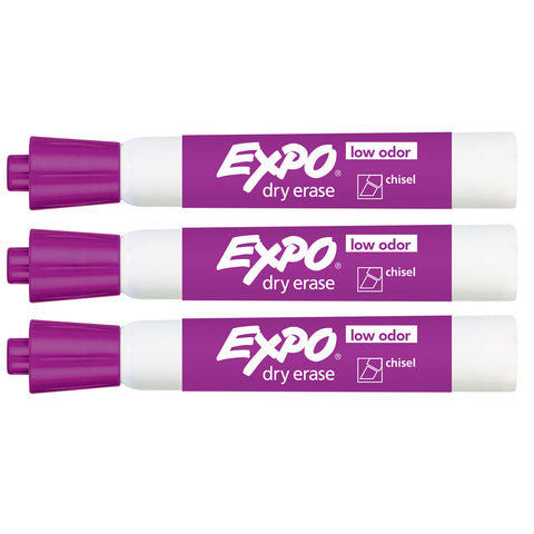 Expo Dry Erase Low Odor Plum Chisel Tip Marker Pack of 3