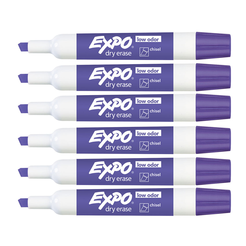 Expo Purple Dry Erase Markers Chisel Tip Pack of 6