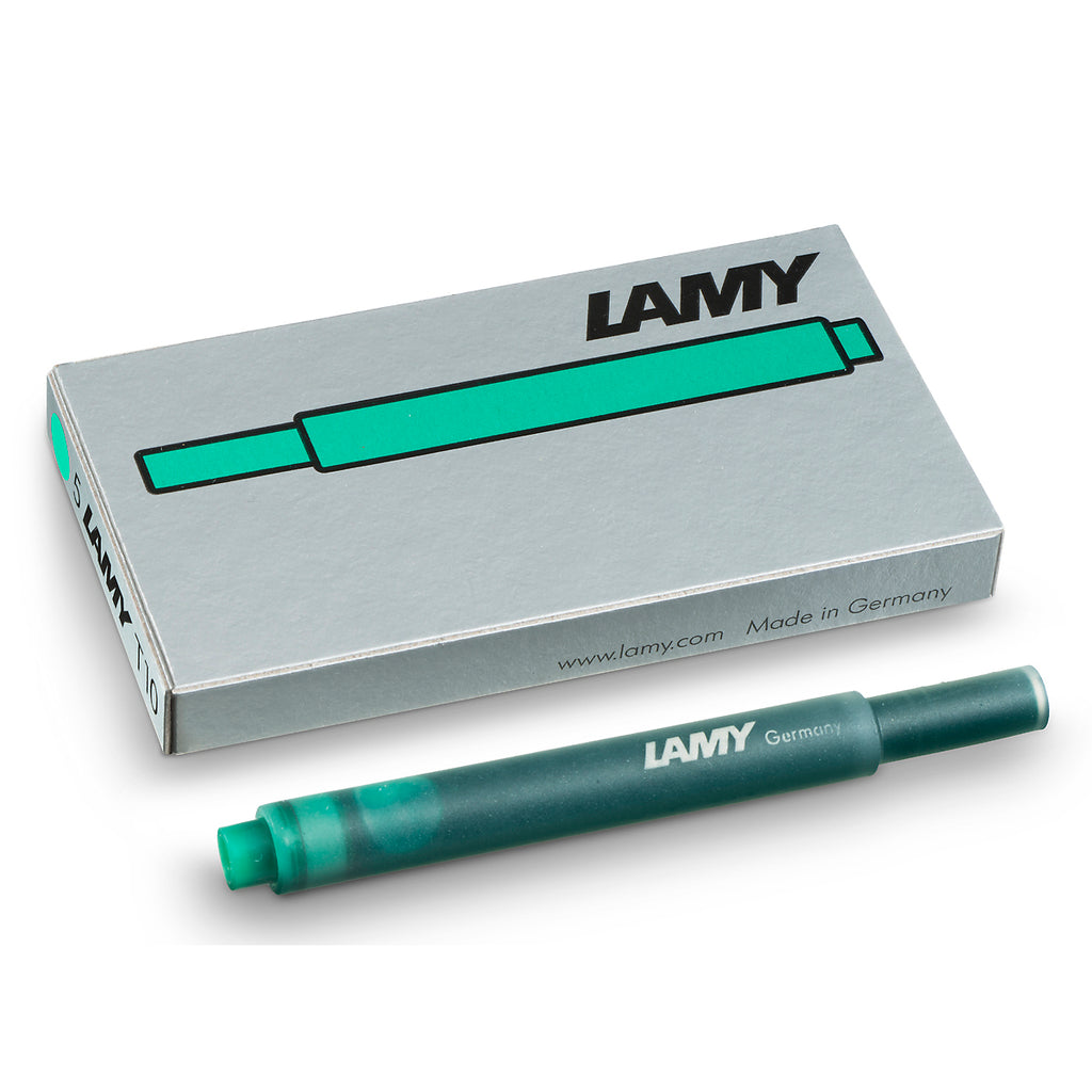 Lamy T10 Fountain Pen Cartridges Green Pack Of  5  Lamy Fountain Pen Ink Cartridges