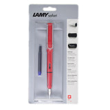 Lamy Safari Red Fountain Pen Medium Nib with Lamy Pen Pouch  Lamy Fountain Pens