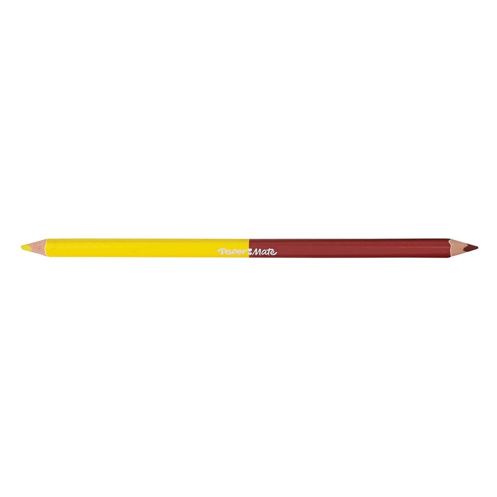Paper Mate Lemon Yellow and Brick Red Colored Pencil Dual Ended  Paper Mate Pencils