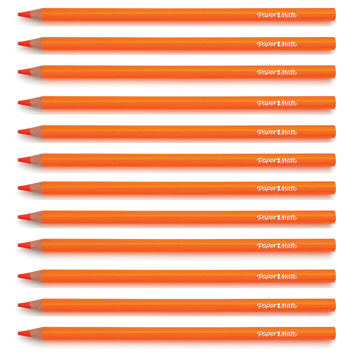 Paper Mate Colored Pencils Orange Pack of 12 (Writes Orange)  Paper Mate Pencils