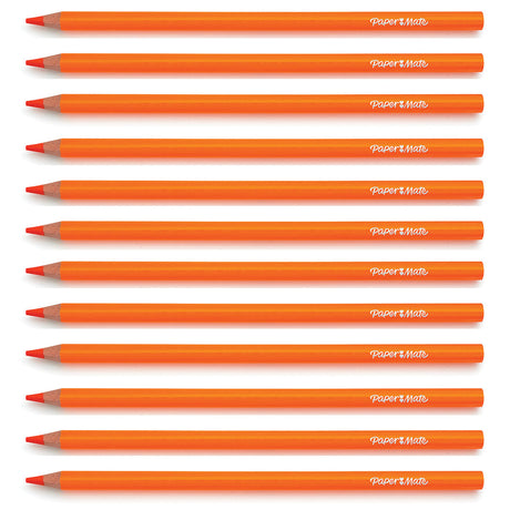 Paper Mate Colored Pencils Orange Pack of 12 (Writes Orange)  Paper Mate Pencils