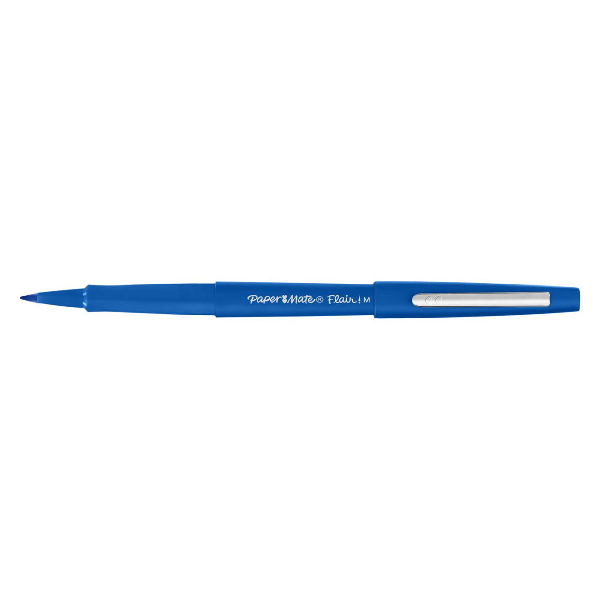 Paper Mate Flair Point Guard Felt Tip Marker Pens, Blue, 12/Pack, #MMPMFTMBL12