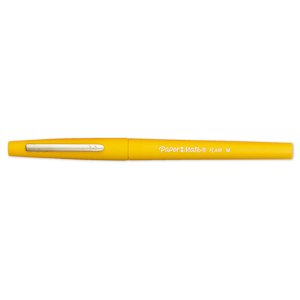 Paper Mate Flair Yellow Felt Tip Pen Point Guard 