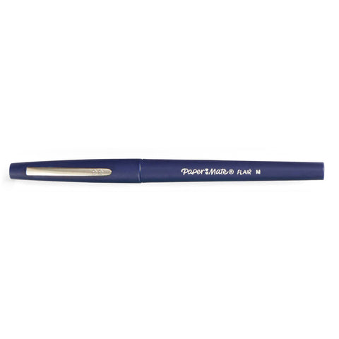Paper Mate Flair Navy Felt Tip Pen Medium, Original, Bulk Pack of 24