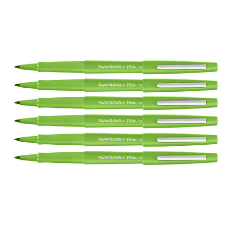 Paper Mate Flair Lime Felt Tip Pen Medium Point Guard Pack of 6  Paper Mate Felt Tip Pen