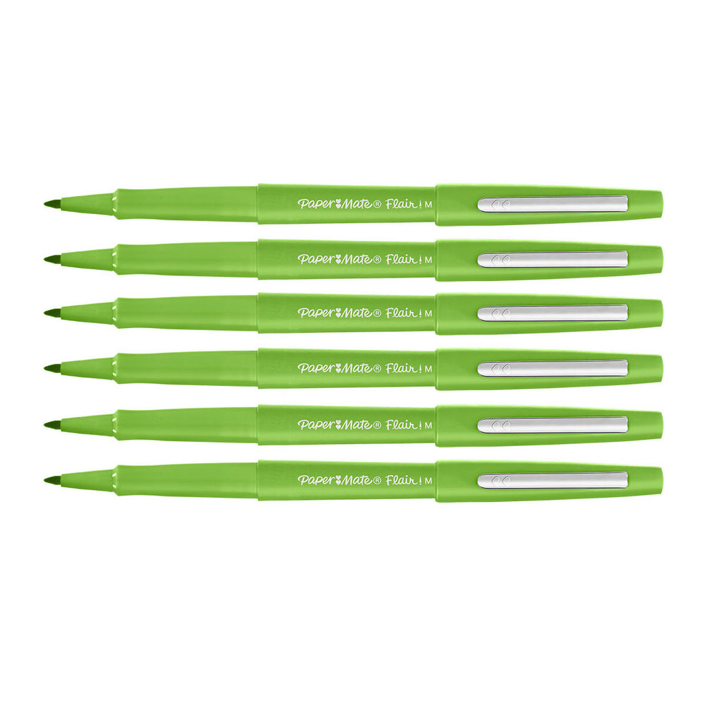 Paper Mate Flair Lime Felt Tip Pen Medium Point Guard Pack of 6  Paper Mate Felt Tip Pen